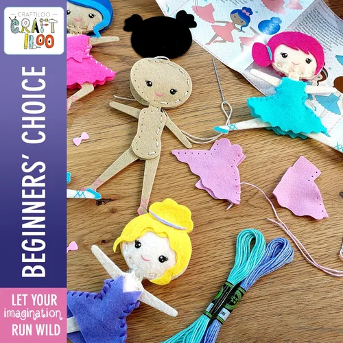 Miniatura 6 de CRAFTILOO Kit de Costura de Bailarinas Danzantes para Niños, Conjunto de Manualidades Divertido y Educativo para Niños y Niñas de 5-12 Años, Cose Tu