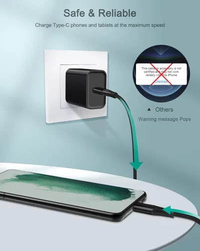 Miniatura 5 de Cable USB tipo C para iPhone 17e 17 para Apple iPhone 16e/16/15 Plus/17 Pro Max, cable de carga rápida de 6 pies de Android tipo C a C para Samsung
