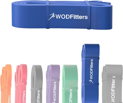 WODFitters Banda de Asistencia para Dominadas para Estiramientos, Entrenamientos de Movilidad, Calentamiento, Recuperación, Levantamiento de #5 azul