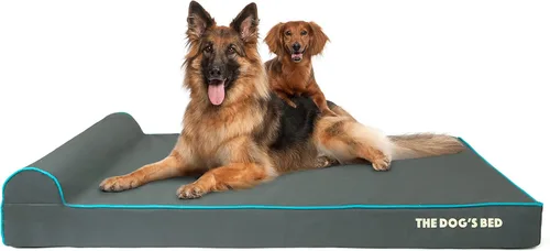 Miniatura 16 de The Dog's Bed - Cama Ortopédica para Perros con Reposacabezas XL Negra de Felpa, Espuma Viscoelástica, Alivio del Dolor para Artritis, Displasia