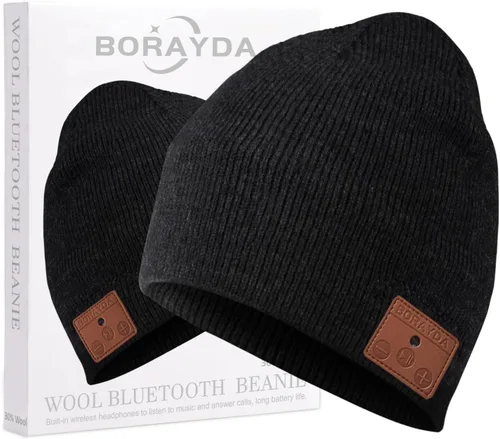 Gorro de lana merino con Bluetooth, estéreo HD, 30 horas de tiempo de reproducción, micrófono integrado, regalo electrónico de Navidad para