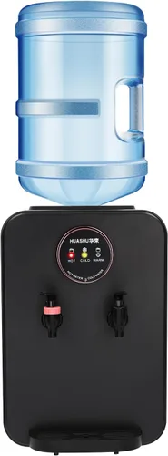 Dispensador de agua para encimera, dispensador de agua de carga superior con control de temperatura de 6 a 8 minutos de calor, capacidad para cubos