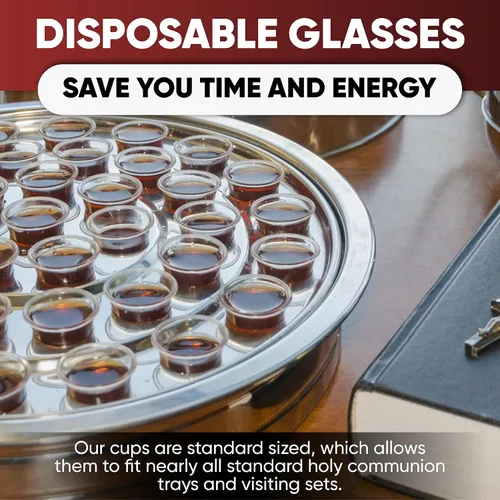 Miniatura 9 de 2000 Vasos de Comunión de Plástico Premium a Granel - Juego de Vasos Desechables para la Santa Comunión para Servicio de Iglesia - Copas