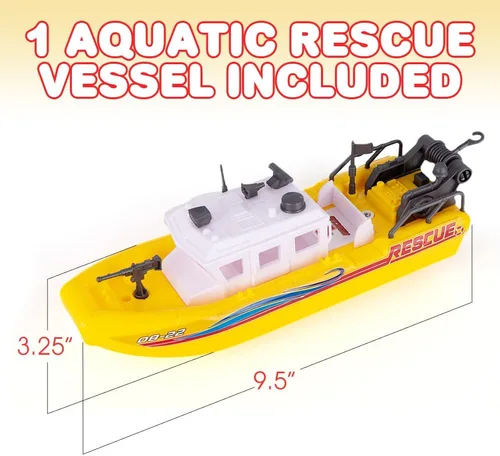 Miniatura 3 de ArtCreativity Buque de rescate acuático, barco de juguete a batería para niños, flota en el agua, bañera flotante y juguete de piscina para niños