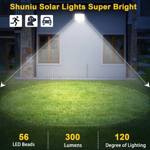 Miniatura 3 de Luces solares para pared exterior con sensor de movimiento, 56 LED ultra brillantes IP65 impermeables Luz solar separable para porche, cable de 16.4