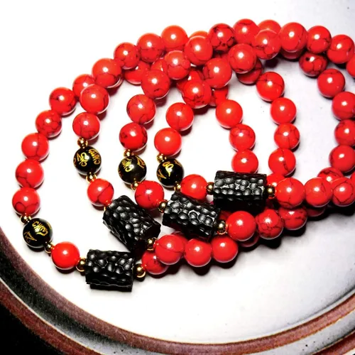 Miniatura 7 de L&C Feng Shui - Pulsera de riqueza de obsidiana negra Pulseras de cristal de obsidiana para mujeres y hombres, 0.315in, 0.394in, alivio natural
