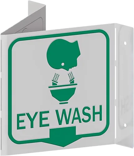 Mantente seguro con nuestro letrero de lavado de ojos plegado que cumple con OSHA - 5 x 7 pulgadas, aluminio de 0.039 in, letrero esencial de