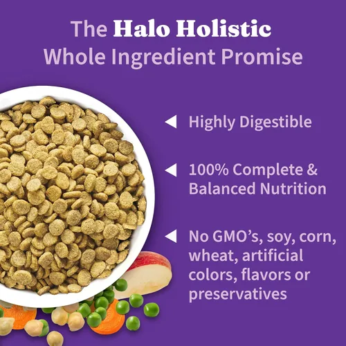 Miniatura 5 de Halo Receta holística a base de plantas con superalimentos, salud digestiva completa, bolsa de comida seca vegana para perros, fórmula para adultos