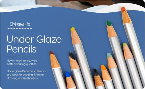 Miniatura 6 de ChiPigments® Brights - Paquete de 5 lápices para cerámica Colores vibrantes • Líneas finas y sombreado • Bisqueware • Greenware • Vidrio fundido