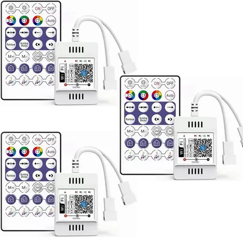 Miniatura 10 de Luz LED Pixel WiFi Bluetooth IR Remote Combine Controller para WS2812B WS2811 SK6812 direccionable RGBIC Music Sync App Control Box Tira programable