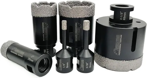 Miniatura 8 de SHDIATOOL Juego de 6 brocas de diamante para azulejos de porcelana, ladrillo de mármol de granito con diámetro de rosca de 5/8 pulgadas y 11