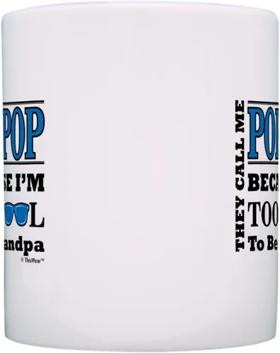 Miniatura 4 de ThisWear Regalo del Día del Padre para Pop-Pop Too Cool to Be a Grandpa Gafas de sol Regalo 11oz Taza de café de cerámica con asa 11oz - Pop-Pop