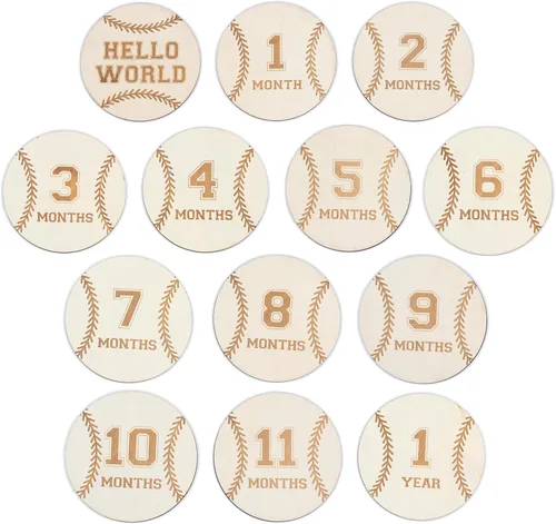 Tarjetas de hitos mensuales para bebés, discos de hitos mensuales de madera, accesorios de fotografía para recién nacidos para documentar el Tarjeta