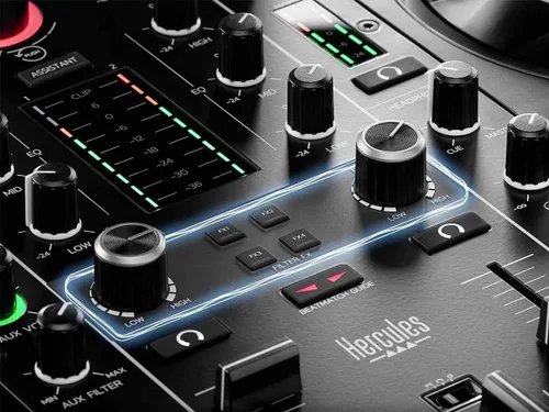 Miniatura 7 de Hercules DJControl Inpulse 500 MK2 Paquete de controlador DJ de 2 canales con estuche, cable de distribución TRS a RCA y paño de pulido Austin