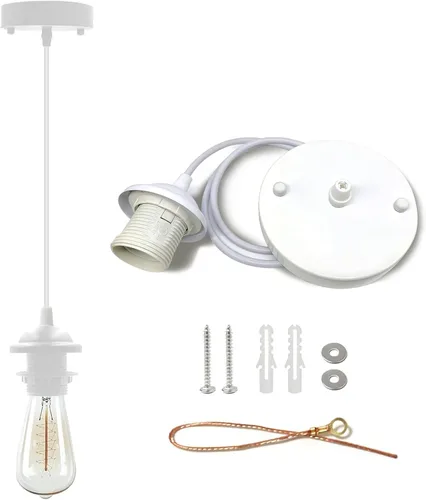 Miniatura 8 de Kit de luz colgante mini industrial VTYXCTIGJ, colgante retro Edison, cable de luz colgante vintage con zócalo de lámpara UL E26, accesorios de luz