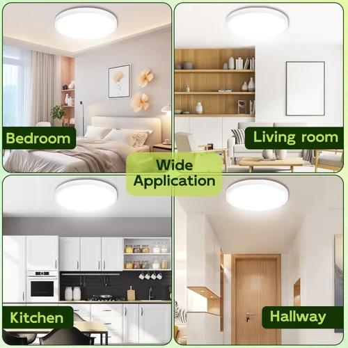 Miniatura 8 de hykolity – Luz LED redonda plana de 9 pulgadas con temperatura de color seleccionable (CCT), 18W, 1800 lúmenes, 3000K/4000K/5000K, luz de techo