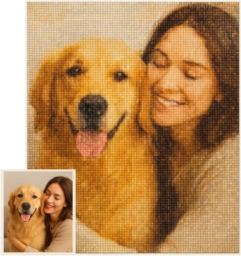 Maydear Kits de pintura de diamantes personalizados para adultos – Foto personalizada para arte de diamantes, taladro completo 5D DIY Diamond Dotz