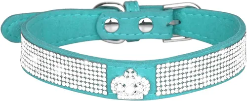 Miniatura 9 de Lindo collar para perro con diamantes de imitación brillantes, elegante collar de cristal diamante con purpurina bonita joya suave collares
