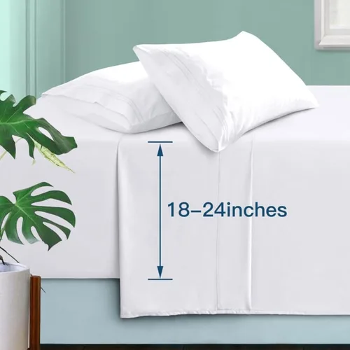 Miniatura 10 de Manyshofu Sábanas de bolsillo extra profundo tamaño King – Sábanas y fundas de almohada de lujo de 1800 hilos – Juego de cama de microfibra