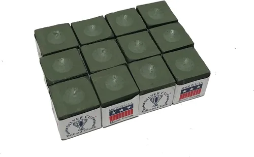 Miniatura 7 de Silver Cup caja de gis para tacos de pool/billar, 12 cubos. Azul