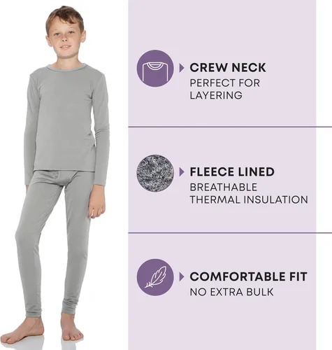 Miniatura 85 de Rocky Ropa interior térmica para niños, ropa interior larga para niños, capa base para clima frío/esquí