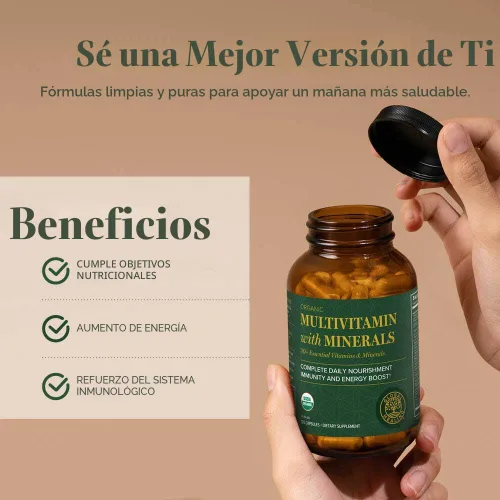 Miniatura 4 de Global Healing Center - Multivitamínico orgánico USDA para mujeres y hombres - Las vitaminas incluyen A, C, D y más para tus necesidades generales