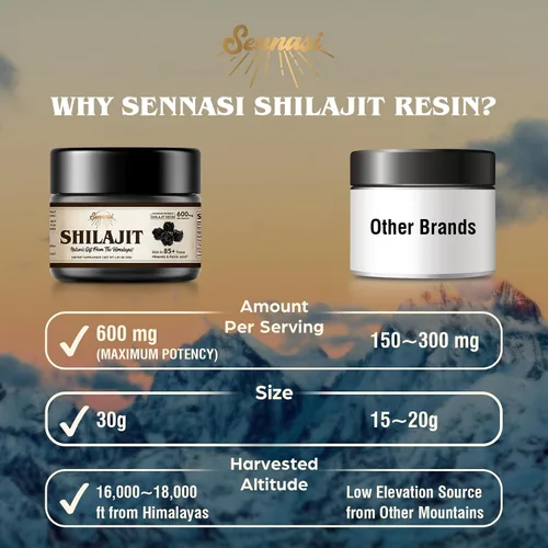 Miniatura 3 de Shilajit Puro del Himalaya Orgánico Resina de Shilajit - 600mg de Potencia Máxima Resina de Shilajit Natural Orgánica con 85+ Minerales Traza