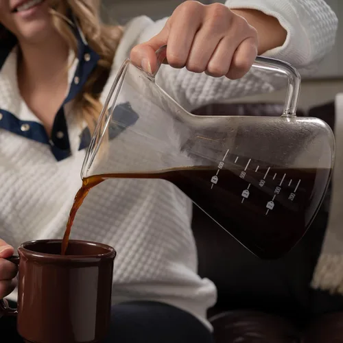 Miniatura 4 de London Sip - Cafetera de vidrio para verter sobre café con filtro de acero inoxidable reutilizable, mango ergonómico y boquilla fácil de verter, 4