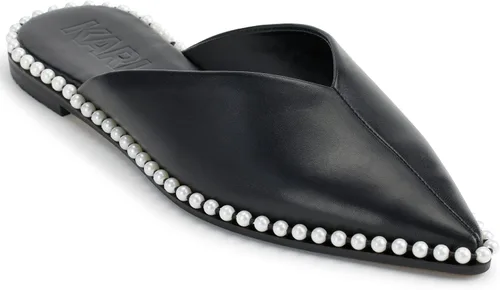 Karl Lagerfeld Womens Vyra Studded Slip on Loafer Mule with Pointed Toe