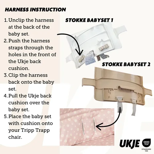 Miniatura 8 de UKJE Cojín Compatible con Stokke Tripp Trapp - Cojín de Asiento Suave para Bebés y Niños Pequeños, Accesorios para Trona, Inserción de Tela de Mono