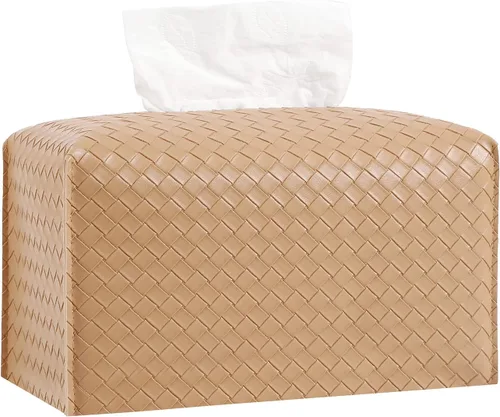 Miniatura 29 de Funda para caja de pañuelos de piel sintética, estuche cuadrado para pañuelos faciales, dispensador de papel facial para baño, encimera de tocador