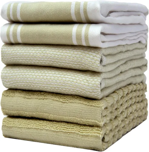 Miniatura 29 de Toallas de cocina premium (20"x 28", paquete de 6) Toallas de plato grandes de algodón Juego de textiles de cocina planos y de rizo altamente