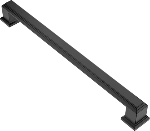 Miniatura 34 de Alzassbg - Paquete de 10 tiradores de gabinete de níquel negro cepillado de 3 pulgadas (76mm) con agujero central, manijas de gabinete de cocina