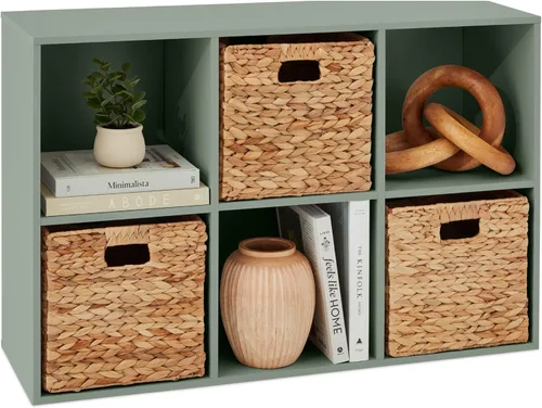 Best Choice Products Estantería para niños con 6 cubos, organizador de almacenamiento, estante de 11 pulgadas, estantería, almacenamiento para Salvia