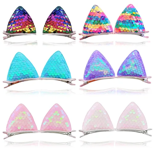12 pinzas para el pelo y pasadores brillantes con purpurina para niñas, niños pequeños y niños, horquillas para el pelo de animales