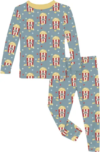 Miniatura 126 de KicKee Pants Conjunto de pijama de manga larga con estampado de piezas