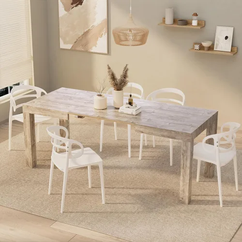 Miniatura 14 de Mobili Fiver, Primera mesa extensible, 47.2(78.7) x 31.5 pulgadas, efecto hormigón, gris, fabricada en Italia Efecto gris concreto