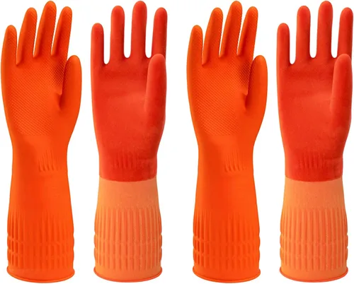 Miniatura 8 de Guantes de goma North Tower para limpieza de cocina para lavar platos, guantes resistentes al calor para lavar platos, 18 pulgadas, 2 pares pequeños