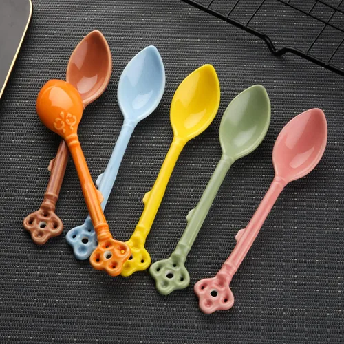 Miniatura 5 de Juego de 6 cucharas demitasse de cerámica para café, postre, té, helado