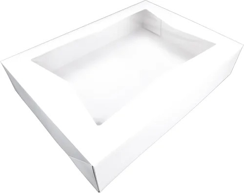 Miniatura 6 de Southern Champion Tray 23133K caja para repostería de cartón de papel Kraft con cierre en las esquinas y ventana, 19" de largo x 14" de ancho x 4