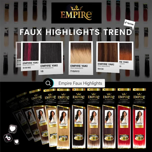 Miniatura 4 de Sensationnel Cabello humano Empire Yaki – Tejido sin enredos para un tejido rápido y coser en estilos para reflejos falsos y parte media falsa dejar