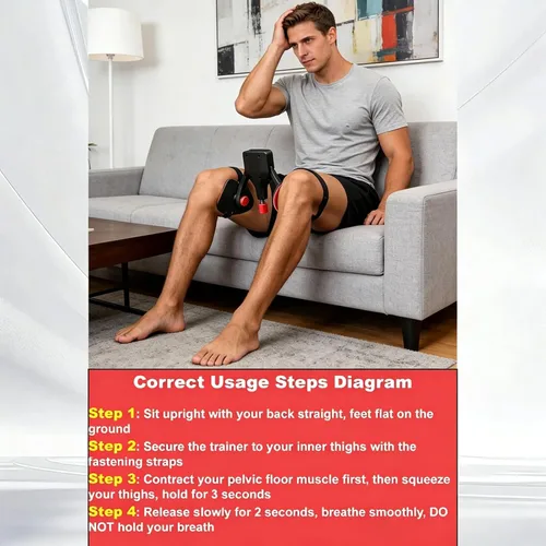 Miniatura 7 de Ejercitador de muslos internos profesionales para hombres y mujeres, 20-110 libras de Kegel ajustable y entrenador muscular del suelo pélvico