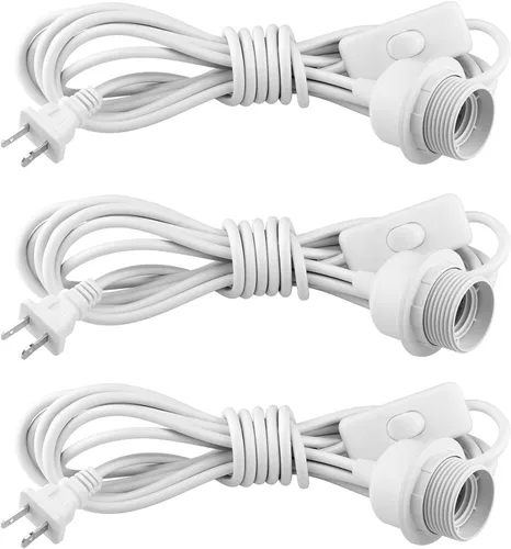 Miniatura 8 de Kit de 3 Luces Colgantes con Enchufe, E26/E27 Luces Colgantes Vintage con Cable de Enchufe, Kit de Luz Colgante Retro, Cable de 12 Pies