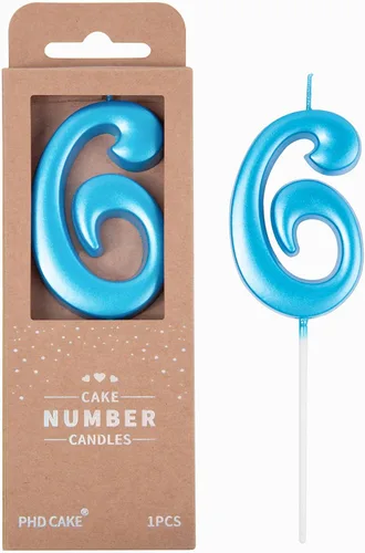Miniatura 30 de PHD CAKE Velas de cumpleaños de 7 cm Elegantes Azul Número 4, Velas de Número Azul, Velas de Número para Pastel, Celebración de Fiesta