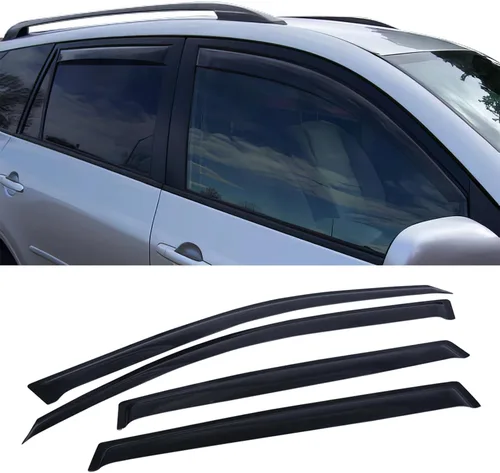 Miniatura 2 de IKON MOTORSPORTS - Visera de ventana compatible con Toyota RAV4 Xa30 Sport 2006-2012, estilo delgado, acrílico, teñido de humo y semitransparente, 4