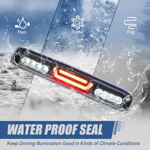 Miniatura 6 de Auto Dynasty Barra LED 3D de montaje alto, luz de freno de tercera cola negra, lámpara de carga compatible con Chevy Silverado GMC Sierra 99-07