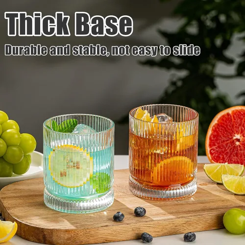 Miniatura 3 de Vasos para beber, juego de 8 vasos de vidrio estilo origami, 4 vasos altos de 15 onzas y 4 vasos de 12 onzas, tazas de mojito, copa de cóctel