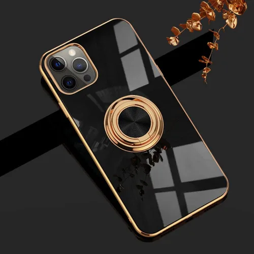 Miniatura 63 de Compatible con iPhone 11 Kickstand, anillo de rotación de 360 grados integrado con borde de oro rosa brillante que funciona con soporte magnético