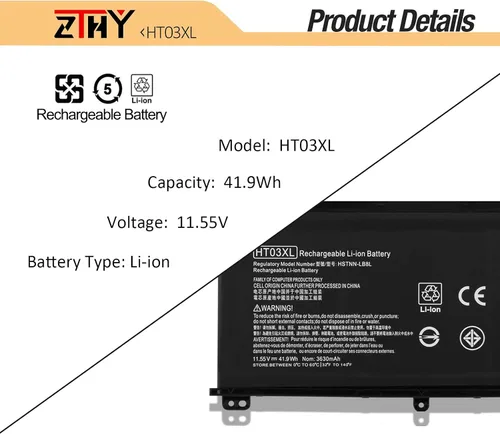 Miniatura 3 de HT03XL - Batería de repuesto para HP Pavilion 15-CS 15-CW 15-CU 15-DA 15-DB 15-DW 15-DY 15T-DA 15T-DB 15T-DQ 15-cu1xxx 15-cw1xxx 15-DA0XXX 15-db1xxx