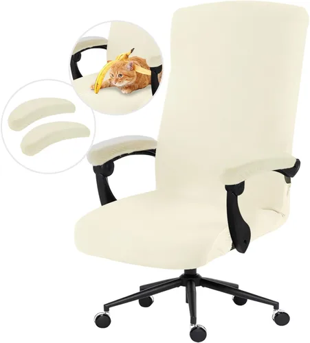 Miniatura 69 de Fundas elásticas para asiento de silla de oficina de escritorio - Funda universal de spandex para silla de computadora - Fundas removibles lavables